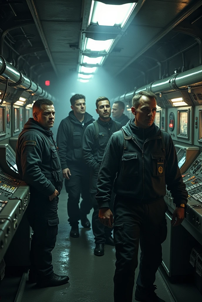 A clandestine military briefing unfolds in a dimly lit, high-tech operations room. A steely-eyed officer, sporting a sly smile, brandishes a detailed, crumpled map, his finger tracing a strategic location. The room is filled with other officers, their eyes wide with intrigue, as they lean in for a closer look. The scene is rendered in a hyper-realistic, photographic style, with the cold, metallic hues of the room contrasting sharply with the warm, earthy tones of the map. The atmosphere is tense, the air thick with anticipation and the weight of important decisions.