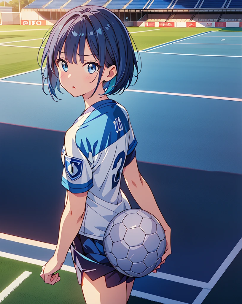# Prompt for SeaArt

An anime-style illustration of a girl with the following characteristics:
- Wearing a black tank top
- Black hair
- Blue eyes
- Smiling
- Playing soccer

Background:
- Soccer field or a park with a soccer goal

Art style:
- Bright, colorful anime style with attention to facial expressions and dynamic movement