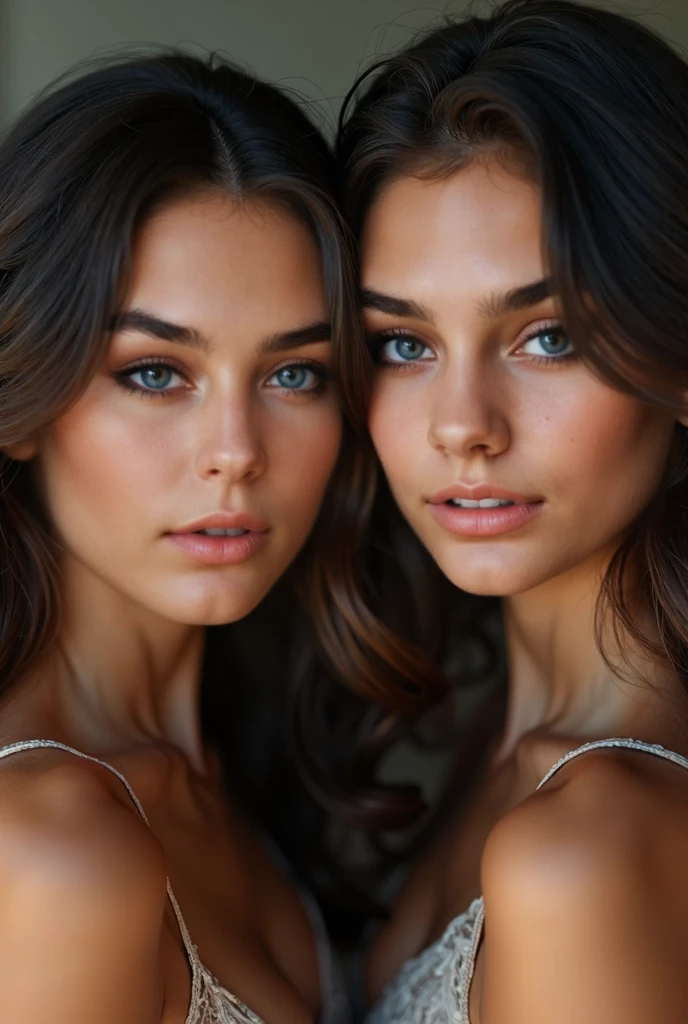 1 woman, (realist:1), Perfect eyes, Brown hair, by the wide, black eyes, happy, sexy pose, Whole body, model, Topless