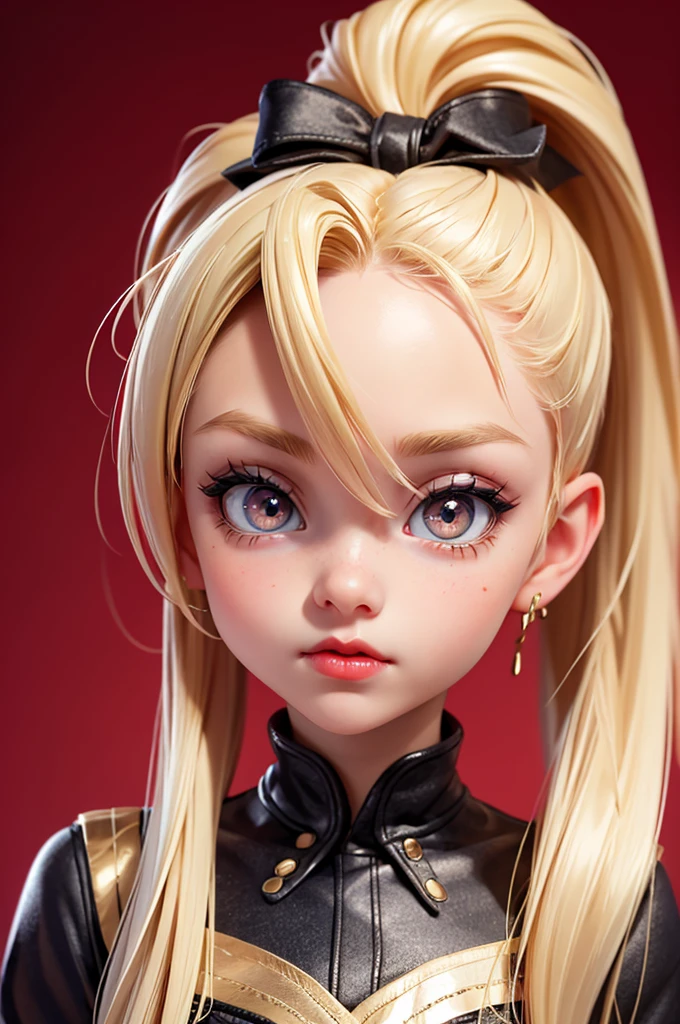 hyperrealistic 14 year American teen, blonde, perfect tiny body, sexy, dark makeup, small choker, perfect slim face, big red lips, very cute face, tiny body, big eyes, young looking, mouth open, tongue out