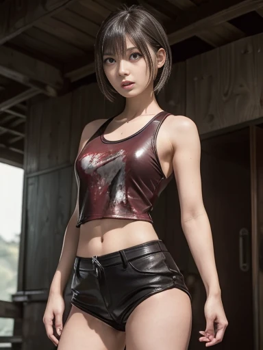 nsfw, full nudity, 22 year old Asian girl, Pubic hair exposed, vagina, adult_content, nsfw_nudity, exposed_genitals, female_body_builder, six pack abs, pubic_hair, thin_shaved_pubic_hair, pierced_nipples, dark_nipples, hard_nipples, erect-nipples, standing, open legs, extra_large_breasts, big_cleavage, auburn hair, ultra_thin_waist, thin legs, no fat, body builder muscles, broad shoulders, muscular arms, very muscular upper body, 10 percent body fat, very lean, tied_up_sexual, bondage cuffs, black shiny pvc gloves, exposed nipples, sexually_suggestive, open vagina, 20 year old girl, Beautiful girl, accentuated slender abs: 1.4, nipples erect, nipple piercings, pubic shape clearly visible, six-pack abs:1.4, Open legs, bondage_gear, no clothes, tight cuffs, bust botox, tight collar, shiny skin, XXL breasts, bare stomach, hard body, very small nipples, small aureolas, small buttocks, perfect body, open mouth, photorealism, high definition details, sharpness, rich colors, portrait camera, f4 lens, rich color, hyperrealistic textures, spectacular light texture, surreal art, fashion bondage, hard angry look, sexy pose, female muscles, pierced nipples, 1girl:1.3, Solo, sci-fi city, futuristic war, full body nude, amazing beauty, dynamic pose, delicate face, vivid blue eyes, Seen from the front, sailor moon, abandoned warehouse background, detailed face, detailed complex busy war background, very tan skin, highly detailed skin, realistic skin details, Sharp Focus, Volumetric Fog, 8k UHD, DSLR, High Quality, tan Skin, Photorealism, Lomography, Tyndall Effect, post apocalypse, very sexy, big cameltoe, cyberpunk,Nice legs and hot body,Rebecca ,Cyberpunk