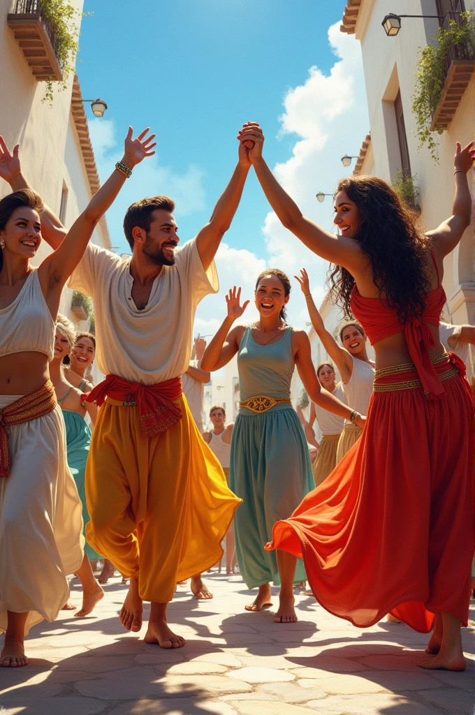 people dancing in sync