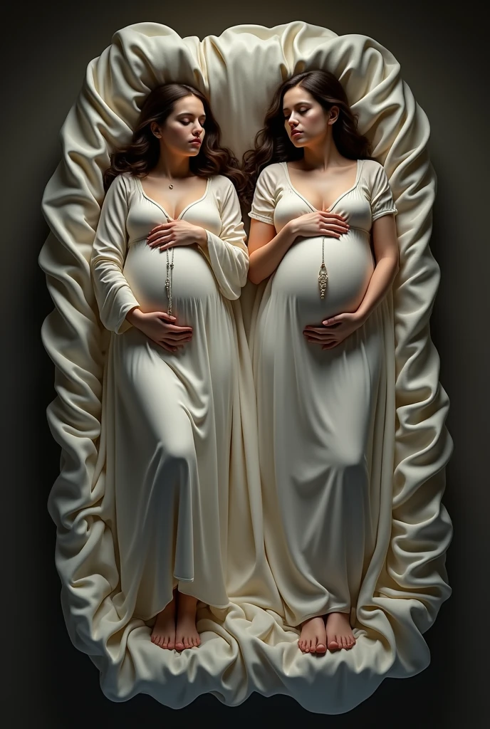 Lesbians Super Duper beautifull Pregnants womans with button shirt hava super very super duper very big bellys,giving a hot kiss each other,super big boobs