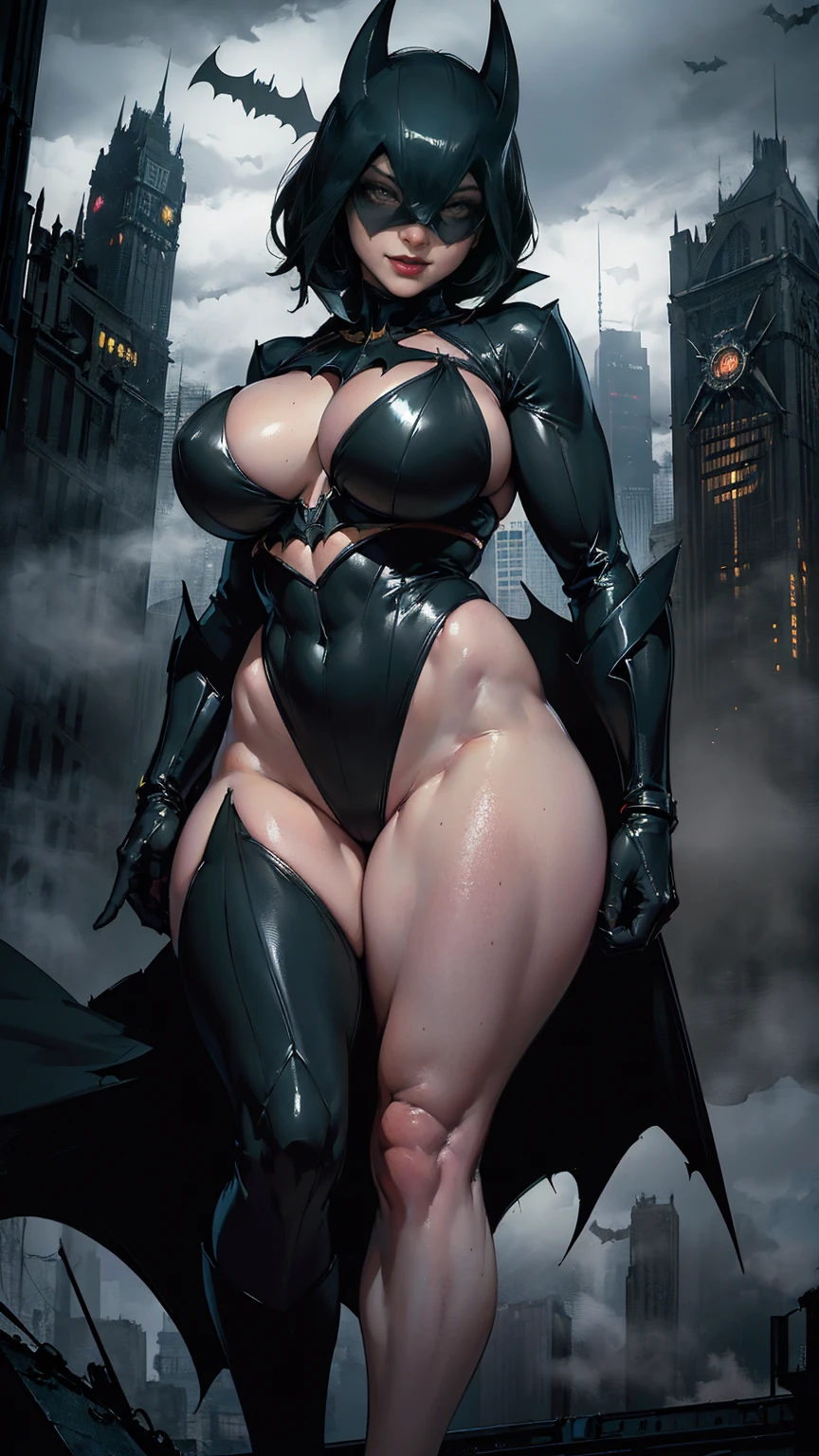 Super heroine Venom, big naked breasts, slender legs, Venom&#39;s scary face, long tongue, muscular body, black body, sexually, Juicy, Exciting, around the ruins of the city, depraved, Sexy, angry, in a dynamic pose, night, bright moon, flashlight, surrealism, ultrarealism, Hipperrealism, 8k