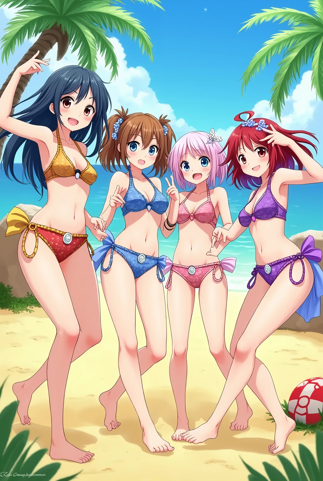 Anime girls in bikini