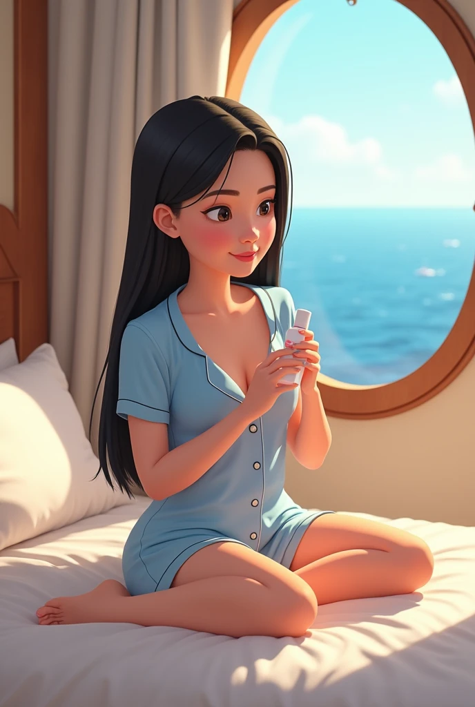 (score_9), (source_ derpibooru_p_95),m, ((cute anthro canine :1.1)), (shoulderless sun dress), blushing, innocent look, young, solo, long dark hair, anatomically correct, flat chest , high res, extremely detailed, adorable, ribs, hip bones, lying on bed, pillow, , both legs spread, vulva, bellybutton, 1girl, absurd resolution, partial nudity, vaginal sec, moonliute facial features, cute nose, cute snout, realistic, 