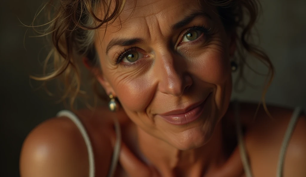 A mature woman, 50 years old, nude, focus on her pussy, on all fours - SeaArt AI