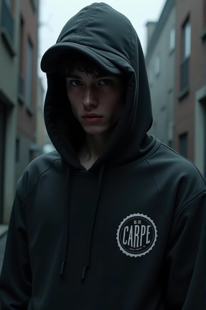 Un seul Gars en cagoule bape chapeau double noir blanc rouge asssis sur un sièges dans un bateaux et ils regarde à la fenêtre