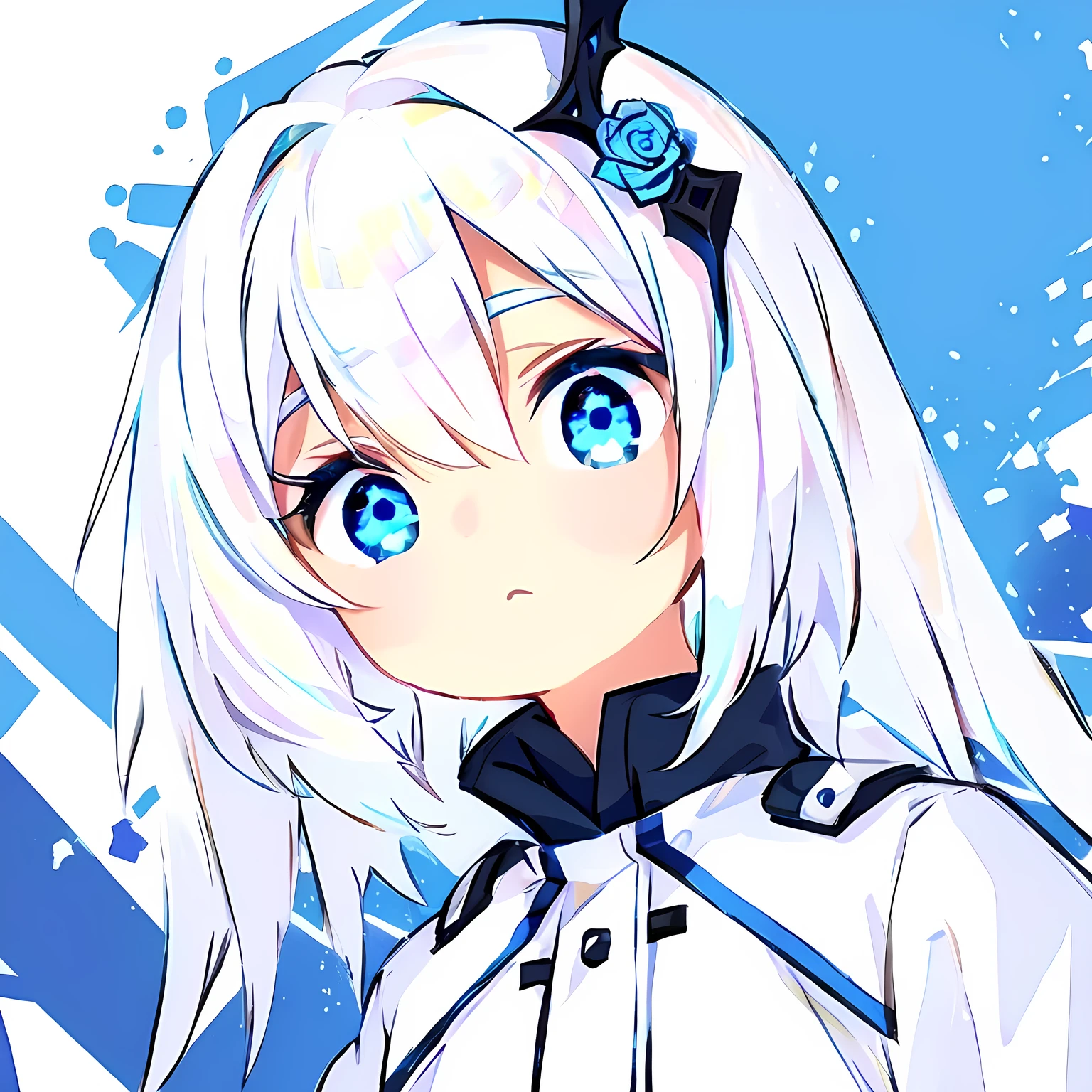 White hair, Blue eyes