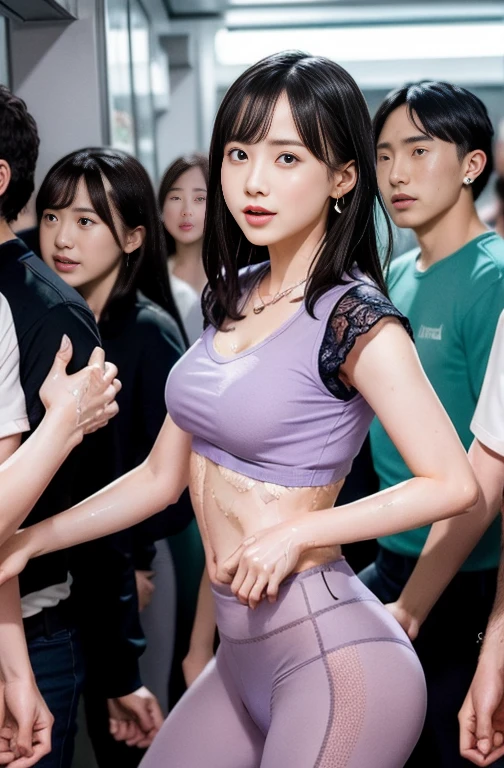 Transparent hair、Golden Eyes、eye glasses、ssmile、Daughter in her early teens、flat chest、Thin pubic hair、Beautiful open legs、Cheer Dance