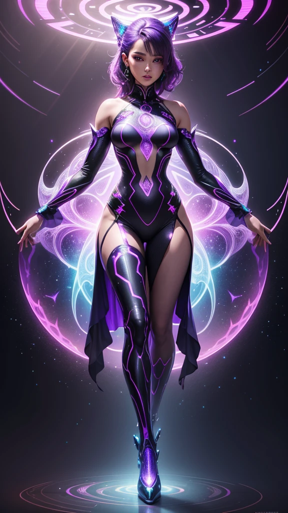 photorealistic, official art, unity 8k wallpaper, 8K portrait, best quality, very high resolution, incredibly beautiful nature background, one girl, one beautiful teenage Italian girl, (full body1.0), (erotic posing:1.5), (magic attack posing:1.2),(magical effects like sparkles or energy:1.1), (electric shock from hands:1.1), (detailed blue bodysuit with beautiful fractal or marble design:1.5), (Beautiful and delicate ruby, topaz, emerald and sapphire jewelry:1.45),  beautiful face, portrait, (thick eyebrows:1.4), (big violet eyes:1.2), symmetrical fine beautiful eyes, (ultra-detailed violet eyes:1.2), (High resolution eyes:1.1), happy and seductive smile, intimate face, joy, smile, laughter, (ultra-detailed skin texture:1.4), detailed pores, perfect anatomy, thin, (beautiful toned body:1.1), hair bow, (moist skin:1.1), sweaty, no makeup, dark circles, good anatomy, focus face, good looking, (Emilia Clarke:0.6) (Emma Watson:0.3),(Jennifer Conelly:0.4), sensual face, elegant face, nice, sweet, cyberpunk sci-fi, (intricated beautiful designed gauntlet:1.2), blurred background, blurred foreground, depth of field, (motion blur:1.1), complex colorful biomechanical bodysuit, zentangle, mandala, entangled,  (small breasts:1.2), thin breasts, (beautiful nipples:1.2), nsfw,