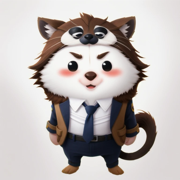 Rocket Raccoon,((RAW Photos)),((Best Quality)),whole body,(Photorealistic:1.3),tie,suit,anger,(masterpiece),White Rat, comics,Lots of details,Gradient color background,Chibi,