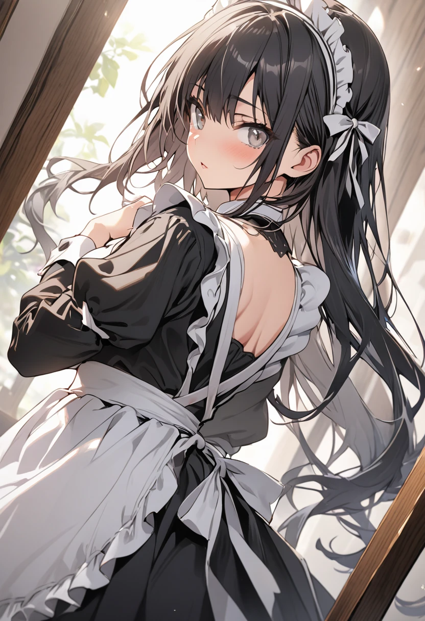 One Woman、One Man、The man is looking up her skirt、Beauty、Florist、All around me are flowers、淫乱Florist店員、Floristの店員、Age 25、flare skirt、Looking down at the viewer, Loose and fluffy long hair, Highest quality, Focus on the thighs, smile, Black Pantyhose, panties under pantyhose、Plump thighs、Big Ass、Big 、 Black Hair,My thighs are steaming between the legs 、Sweaty pantyhose、Angle from directly below、Waiting for a bouquet、apron