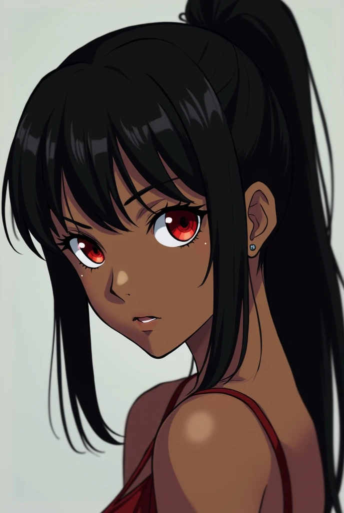 ((dark skin:1.2)), Sexy woman, dreads_hairstyle, yellow eyes, sexy inviting eyes, medium nose, thick red parted lips, ready to kiss, deep red blush, plump cheeks, long beautiful neck, exposed neck, collarbone, medium chest, cleavage, grey top, stripping, bare shoulder, blue jeans, lustful look, lustful expression, see-through bra, sultry pose, lying in bed, dark room, one lamp