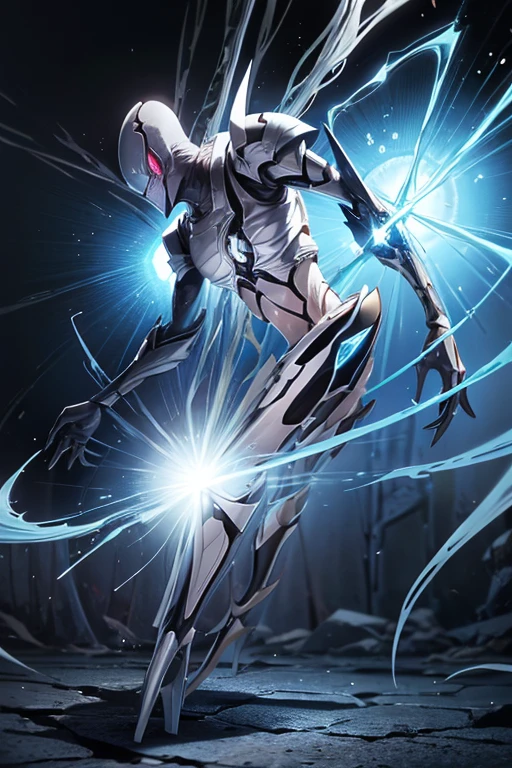 Waifu spider blue hair, with light armor, with spider eyes, with spider legs, with a whipHigh resolution, 