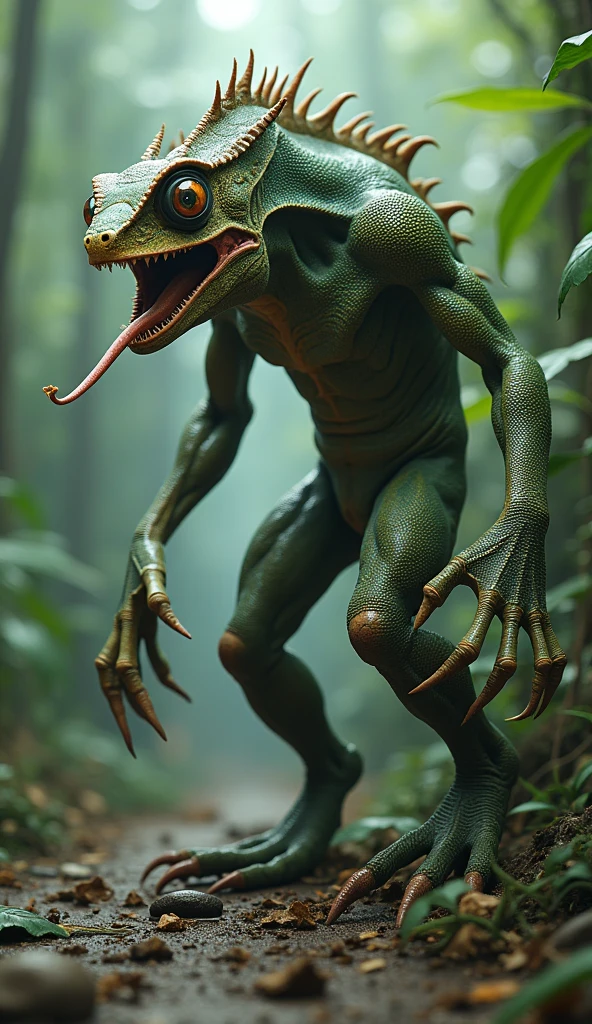 Thin warrior velociraptor erected humanoid