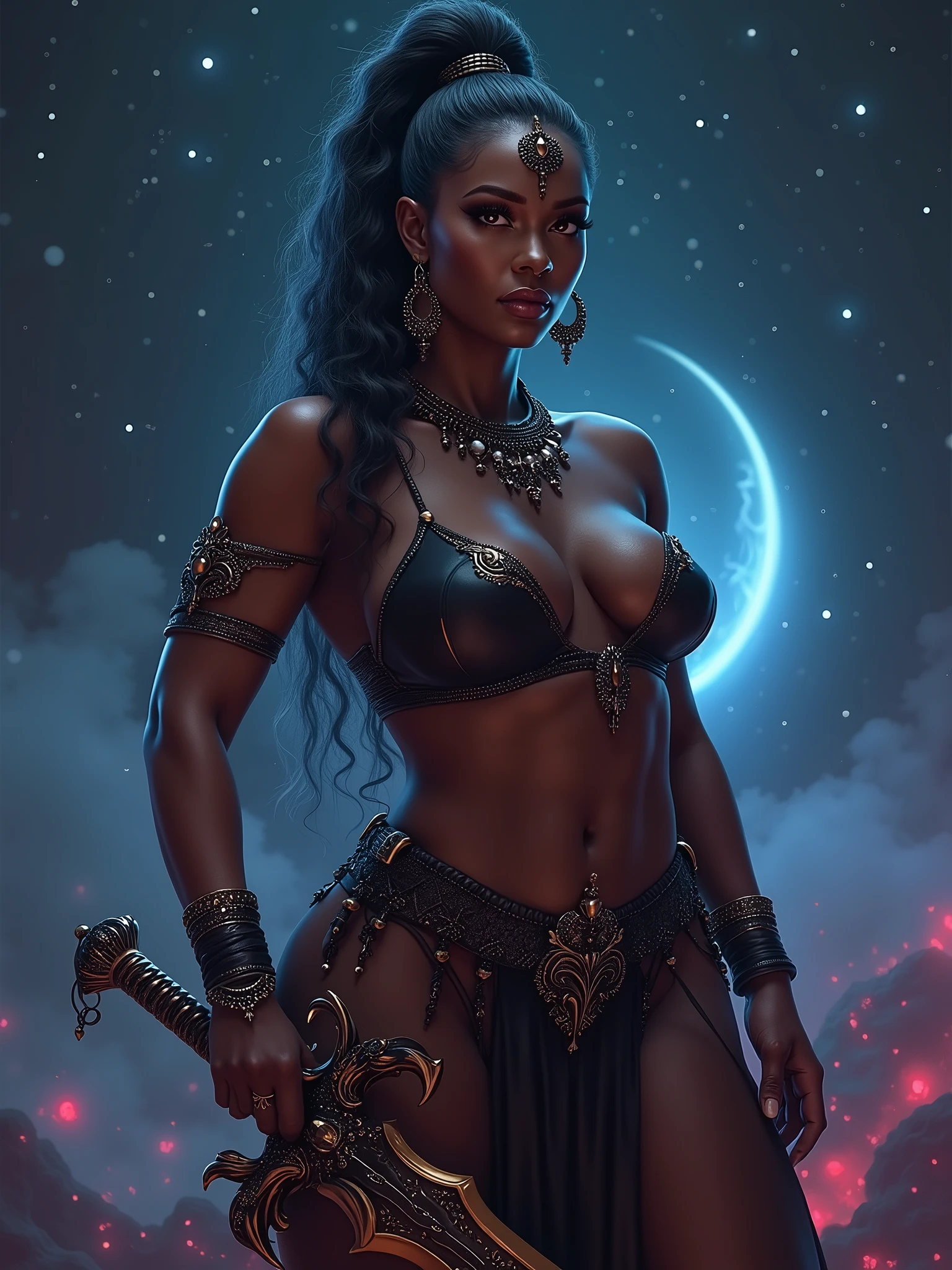 ((melhor qualidade)), ((obra-prima)), (altamente detalhado:1.3) Mulher solo, pele bronzeada, pele negra, pele escura, etnia africana, fleshy lips juicy lips, seios fartos, roupa fluida e translucida de odalisca, newt fins in place of ears, olhos dourados, ((cabelos azuis celeste ondulado)), scales on the feet and arms, escamas azuis, sea dragon tail, chifres, mulher bonita, detalhado,(( obra prima)), rosto perfeito, corpo escultural, seios fartos bunda grande, pernas grossas, coxas grossas, cabelos azuis celeste, seios gigantes, mulher gorda, chifres enormes, barbatanas nas orelhas, Translucent and fluid clothing, mulher negra, really dark skin, pele cor de chocolate, horns on the head dragon's tail sticking out of the coxi, mulher negra, africana, cabelos claros azuis claros, azul tuquersa, cabelo azul, pele negra, barbatanas de peixe no lugar das orelhas, ser mistico, draconico marinho, ser fantasioso, mulher de cabelos ondulados azuis, cabelos azuis, cabelos platinados azulados, mulher com corpo suculento, gorda, chubby, cub, seios gigantes, sensual, sexy, roupas translucidas, olhos dourados, draconic scries on the legs, arms, and breasts, dragon feet blue hair and horns, rosto detalhado((melhor qualidade)), ((obra-prima)), (altamente detalhado:1.3) rosto realista, perfect hands, rosto perfeito, rosto detalhado, obra prima