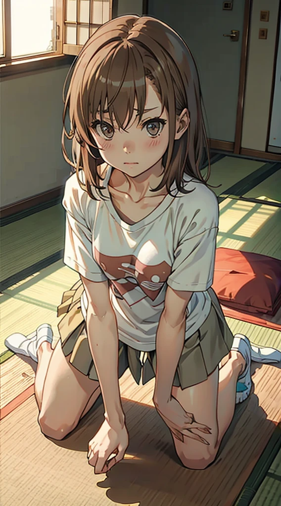 slouch、On all fours、Misaka＿Mikoto、slouch、Japanese-style room、T-Shirts