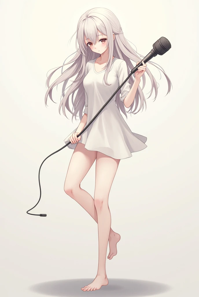 Anime girl, anime, no panties, tiny aussie , dwarf girl, tiny girl, Darling, small shoulders, loose hair, gray hair and eyes, Short skirt, no panties, she lifts her skirt, flat chest, I see your pussy, disturbance, she's wearing small panties, small pussy, pussy, bottom view, close-up