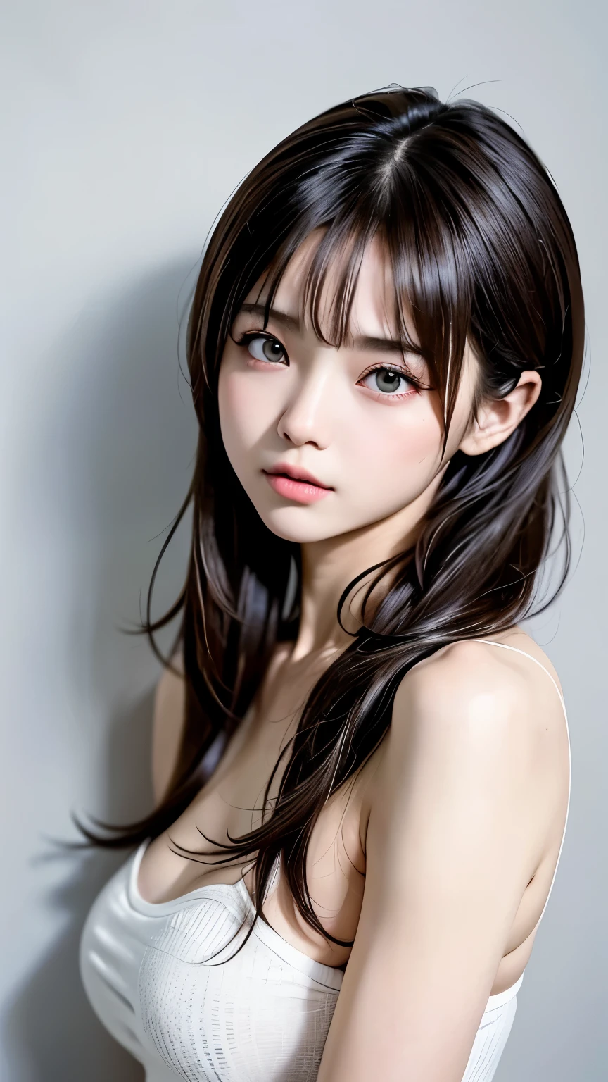 (One Girl:1.3), Cinematic Light, (Tabletop, highest quality, highest quality, beautifully、aesthetic:1.3), Very detailed,Best details,(Very detailed),, From above,(( Lying in bed)), alone, chest, Silky long hair, (Brown Hair), Roses were scattered in the flowerbed., ((suit)), ((shirt)), 開いたchest,大きなchest,Accurate finger drawing,Anatomically correct hand