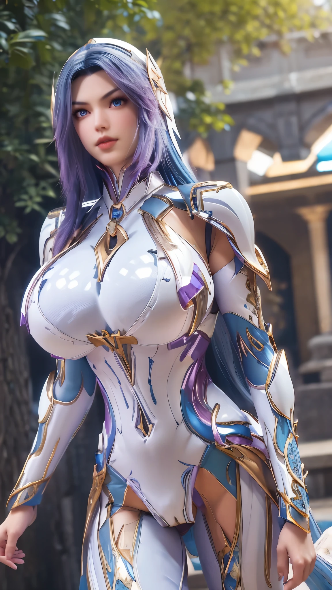 A beauty girl with (blue pink long hair:1.5), 1GIRL, (MECHA GOLDEN DRAGON HELM:1),((HUGE FAKE BREASTS:1.5)), (11 line ABS:1.3), ((MECHA GUARD ARMS,LED BODY:1.1)), (PURPLE SHINY STELLAR STAR MECHA CLEAVAGE ARMOR,WHITE SKINTIGHT MECHA SUIT:1.5), (PERFECT THICK BODY, GLOWING BODY SKIN:1.1), (LOOKING AT VIEWER:1.3), (HALLWAY OF FUTURISTIC SPACE STATION:1), (BRIGHT LIGHT WHITE_ROOM:1.3), HYPER TEXTURE, UNREAL ENGINE RENDER, PHYSICALLY-BASED RENDERING, ULTRA HIGHT DEFINITION, 16K, DSLR, 1080P.