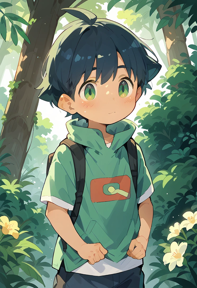 Ash, shota, boy, cute, solo, camp