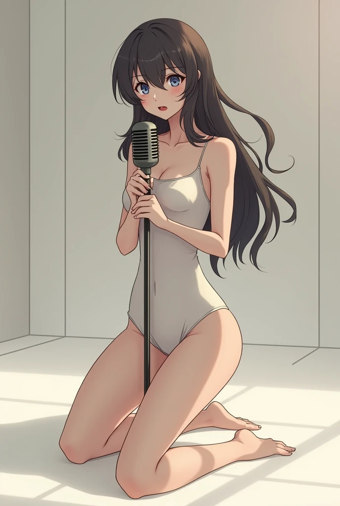 Beautiful illustration、top-quality、超A high resolution、Professional、 s、Black hair、(((Mouth wide open)))、((Yellow-green bikini with small area))、Small、a navel、Turn up your skirt、Show white panties、Please lift up your skirt and show me your panties.、Black eyes、In front of the microphone、lovely thighs、glowing thigh，embarrassed from，Red headband，White pants，Shiny，White sweat，White sweat on the face，Drooling in the mouth，White runny nose，shining face，(Open your mouth wide)，Show your，White liquid on the face，nipple erect，Stick out the tongue，Bukkake，White drool，drooling，Left and right２hairpins、full bodyesbian、Pink、Faces of schoolchildren、ptongue、Medium hair、ahe face、(((Crouching Pose)))、white runny nose、((Kakuona))、Sheer clothes、Uh-huh、Bitten underwear、colourfull、shooting stage、I&#39;m drooling on my clothes、(((a girl is speaking in front of a microphone)))、skinny legs、piece、(((10years old girl)))、Lots ofs、Puddles at your feet、Polori、Gentleman's Hand、Angle from diagonally down