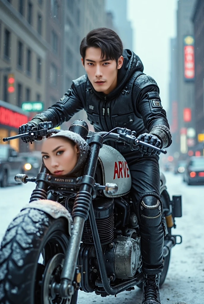 ((Incredibly stylish and beautiful)), ((really meticulous CG)), (realistic)、(intricate details:1.2)、(masterpiece、:1.3)、(top quality:1.4)、(Ultra A high resolution:1.2)、Ultra A high resolution, 8K resolution, Very detailed expression, studio soft light, vivid details, super detailing, complete anatomy, realistic skin texture, realistoc shading, (Highly detailed CG Unity 16k wallpaper), (High Quality), 1 man, boyfriend, wild, sharp, manly, Handsome, ((((man driving a motorcycle))), ((1 girl held on man's back, riding on back seat)), girl weared high_neck dress, pantyhose, Korean univesity campus couple, a college sweethearts, a well-decorated outfit, complex body details, (short: 1.3), (best quality: 1.0), (very high clarity: 1.0),(Beautiful and detailed eye description),Unreal Engine:1.4, photorealistic:1.4, skin texture:1.4, masterpiece:1.8,best quality、laugh、Long limbs