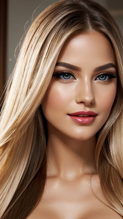 Crie uma ((fotografia realista)) of a beautiful (mulher de 25 anos),  mulher (blonde with flowing long hair), mulher com (curvas definidas),  (((usando um vestido preto))),  ((vestido de seda)), light flowing flowing dress, de alta qualidade, (qualidade intrincada), (detalhes intrincados), (destaque a mulher no centro da foto), em uma (pose delicada e feminina), use uma ((luz intensa difusa sem sombras)), rosto perfeitamente iluminado, foco nos olhos brilhantes e cor de mel, Highlight the red lips, use a melhor qualidade:  red lips, chromatic aberration abuse, UHD, retina, masterpiece, ccurate, (((anatomically correct))), textured skin, super detail, high details, high quality, award winning, best quality, highres, 1080P, HD, 4K, 8k, 16k --q 5