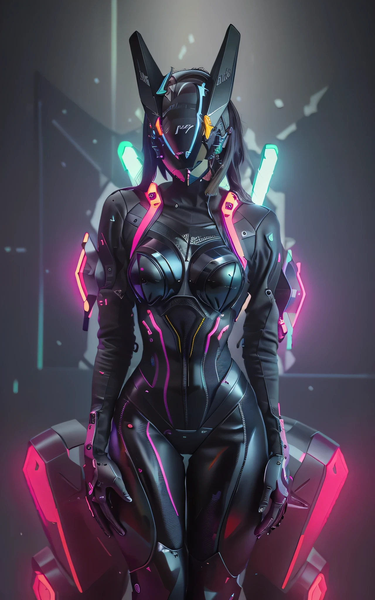 solo, Raw photo, realistic, masterpiece, best quality, high resolution, ultra detailed, offical arts, unity 8K wallpaper, offical wallpaper,  moody atmosphere, chiaroscuro, celty, 1girl,1female, helmet, bodysuit, black bodysuit, skin tight, biker clothes, animal jackal ears, bikesuit, leather, large breasts, night, moonlight, gloves, (((unzipping))), innerboob, pose, a person in a cyberhelmet, white cyberhelmet, fantastic, close up, motion lines, buttom up top down,  bent over, hyper detailed, neon lights, neon colors, cyberpunk, reflections, shining, sparks,   shy and seductive posture arching your back down, tron,thron,