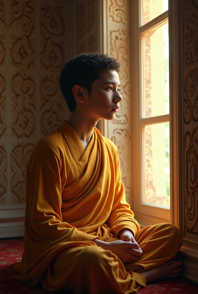 Cute little monk sleeping