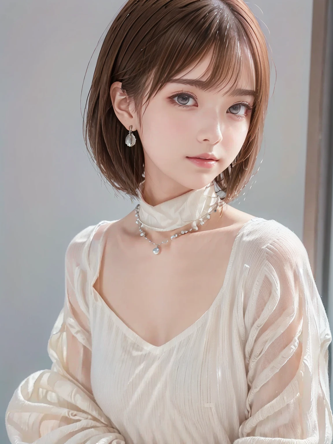 (((1 Girl)))、11 years old、Glass Dress、plastic dress，See-through transparent clothing，Glass texture，The light shines，color is transparent，hair ornaments、Choker Necklace、gem、Cute face、Physically、Tyndall effect、Realistic、Shadow Studio、Edge Light、2-color illumination、（Skin with attention to detail：1.2）、8K, Ultra HD、Digital single-lens reflex camera、Soft Lighting、expensive、expensive品質、Volumetric Light、Voyeur、photograph、High resolution、4K、8K、The background is blurred，Highest quality、masterpiece、High resolution、
