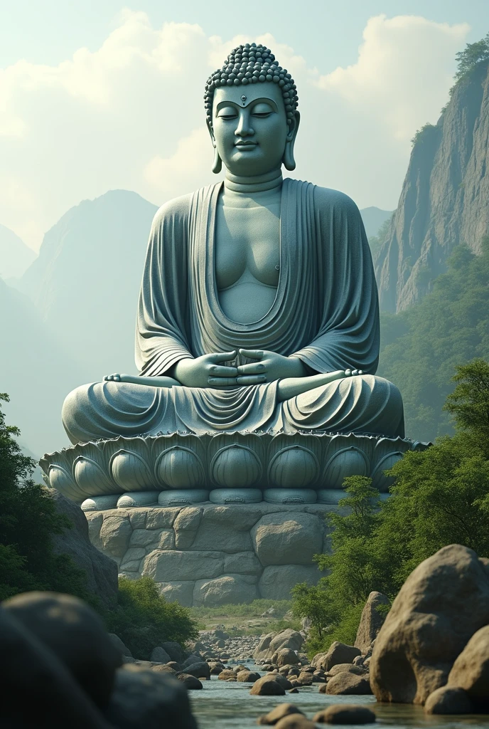 People are building a Buddha statue.