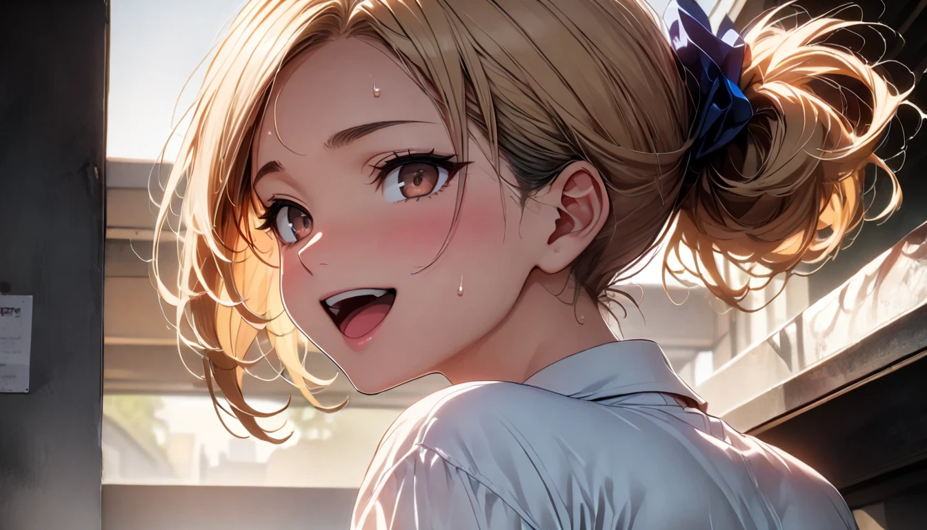 (high quality, 8k, 4K, High Contrast, masterpiece:1.2, 最high quality, Best aesthetics), Beautiful illustrations, High contrast, Flat Color, ((musturbation:1.5)), Low Angle Shot, ((1 girl)), Perfect Face,(Happy expression), ((Brown eyes)), (Mouth open), Sweating,Cute and symmetrical face, Shiny skin, ((Tied hair)), Short Hair, black hair, Short Height, Beautiful Face, Beautiful fine details, Beautiful clavicle, Beautiful body, Beautiful breasts, ((The upper body is covered with a transparent lace bra.),((The lower half is naked)), evening, (Hotel Rooms)