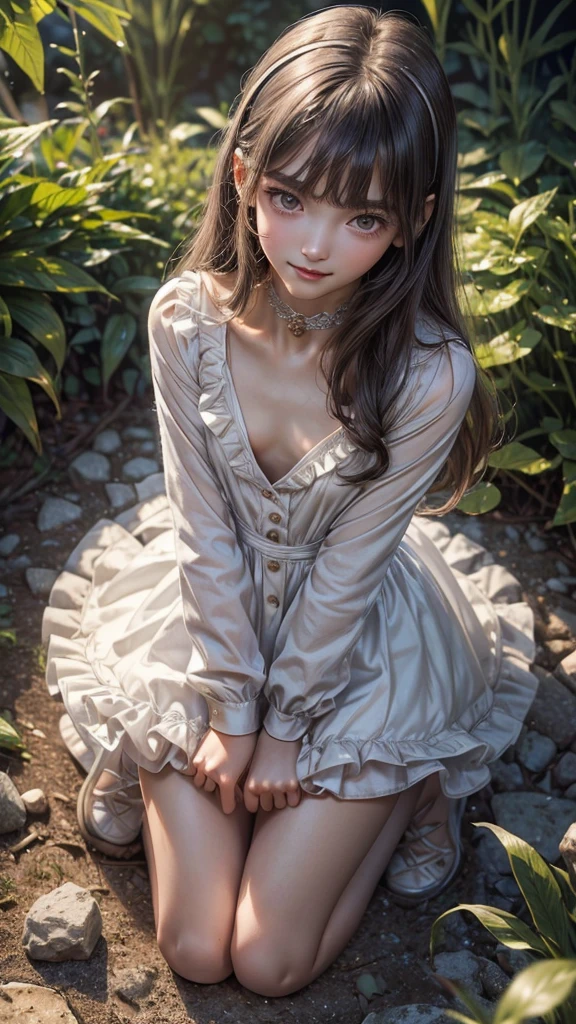 a cute girl, 24 years old, nude, naked pussy, outdoors, wild nature, hair oreola, medium breast, hair ornaments,
realistic detailed skin, ((short hairs:1.3)), film grain, raw photo, ((pale skin)), fit body, slim body, sunny day, flowers, posing, nsfw,
shy weak smile, ((stockings)),
((cotton))dress, (cincher), sun hat, floral print, lace, bow, standing long sleeves, sleeves past wrists, rope bridges, soft fairy lights, hidden nook, dreamy escape,
((garden)), ((short)) skirt, skirt lift, thighinghs, ((white dress)),
<lora:epi_noiseoffset2:0.8>
<lora:MBHU-TT2FRS:0.5>
<lora:Outfit_CottageCore:0.4>
<lora:skirtlift-v1:0.35>
<lora:CutePussyVer2S:0.3>