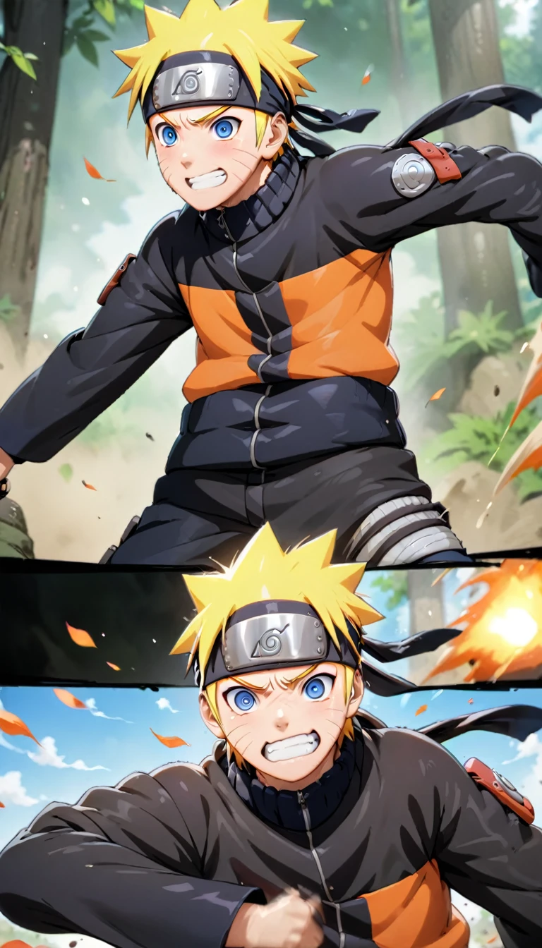 Ninja Naruto, blonde, action effects, BREAK ultra detailed, absolutely resolution, best quality