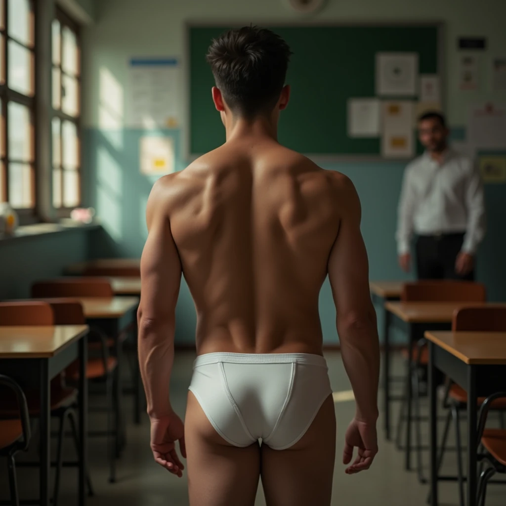 5Boys, Gay naked teacher and students showing their ass; some with flaccid penis.