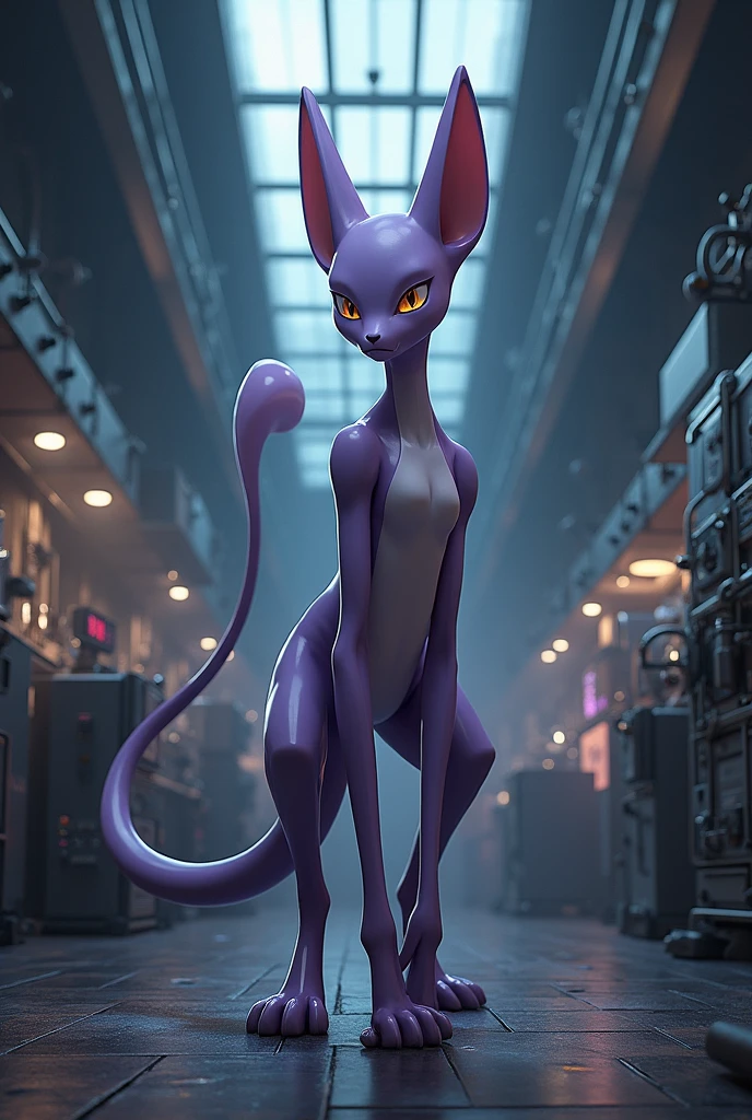 /imagine prompt: Mewtwo meditating in a high-tech laboratory, psychic, mysterious, powerful, surrounded by advanced scientific equipment and glowing energy fields, creating an otherworldly and intense atmosphere, sleek and futuristic style with smooth textures, illuminated by pulsing, ethereal light sources, cool purples and blues with hints of white, Sony A7R IV capturing the surreal scene, 35mm lens for a wide shot that includes the environment, --chaos 25 --ar 9:16 --stop 85 --stylize 350 --weird 600 --quality 1 --v 6