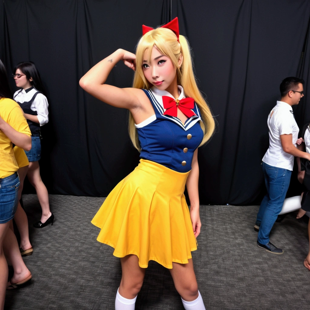 Sailor Venus Mini Skirt White Panties Stand Knees Ponytail --auto