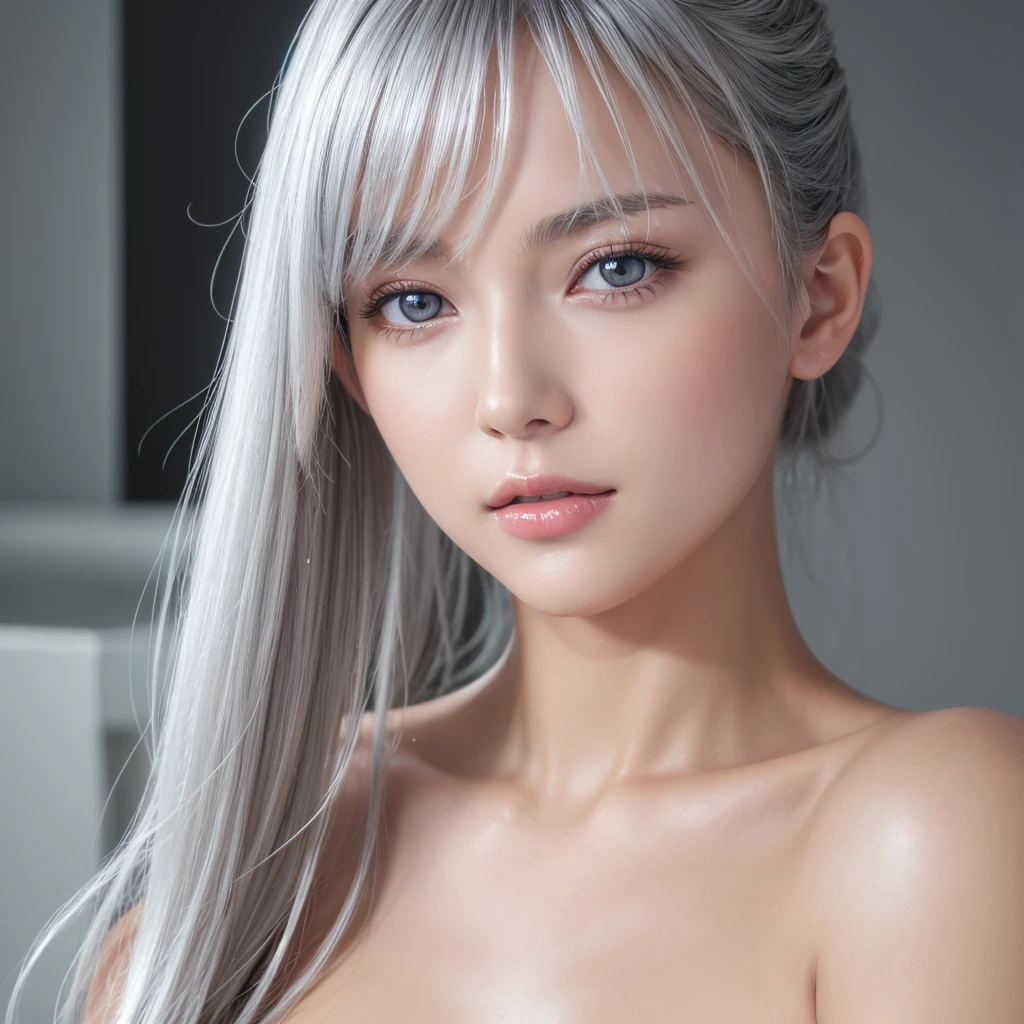 Highest quality、Masterpiece、High resolution、Masterpiece、 One Japanese woman、Beautiful adult woman、actress、2、Silver Hair、Middle Hair、The most beautiful face:1.3、(orgasm face:1.3)、Beautiful Skin、Cute eyes、Big eyes、Droopy eyes、Brown eyes、Thin lips、Glossy Lips、light makeup、Detailed hands、Detailed fingers、Biggest breasts 、Sexy body、Long and beautiful legs、ピンクビキニ、Looking into the camera、whole body、City of night、