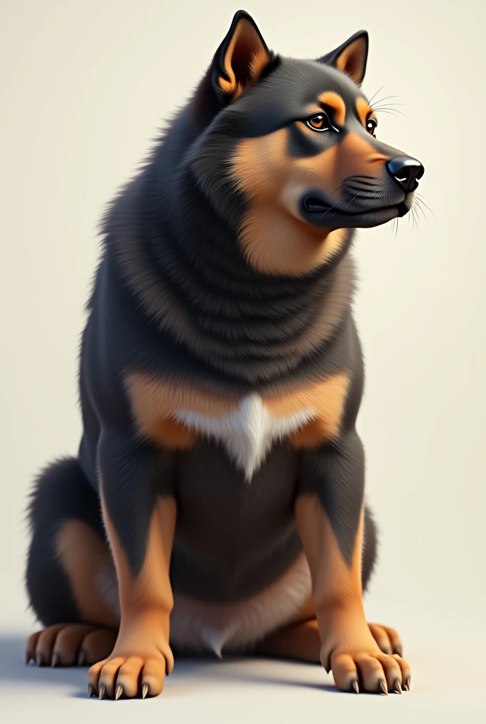 Feral, furry, panting, detailed paws, 5 fingers each paw, 1 tongue, 1 , 1 anus, 2 testicles, detached 1 tail, akita breed, after orgasm, vivid colors, realistic, white background, cum in ass, cum on floor, cum on , realistic, feral, animal, solo