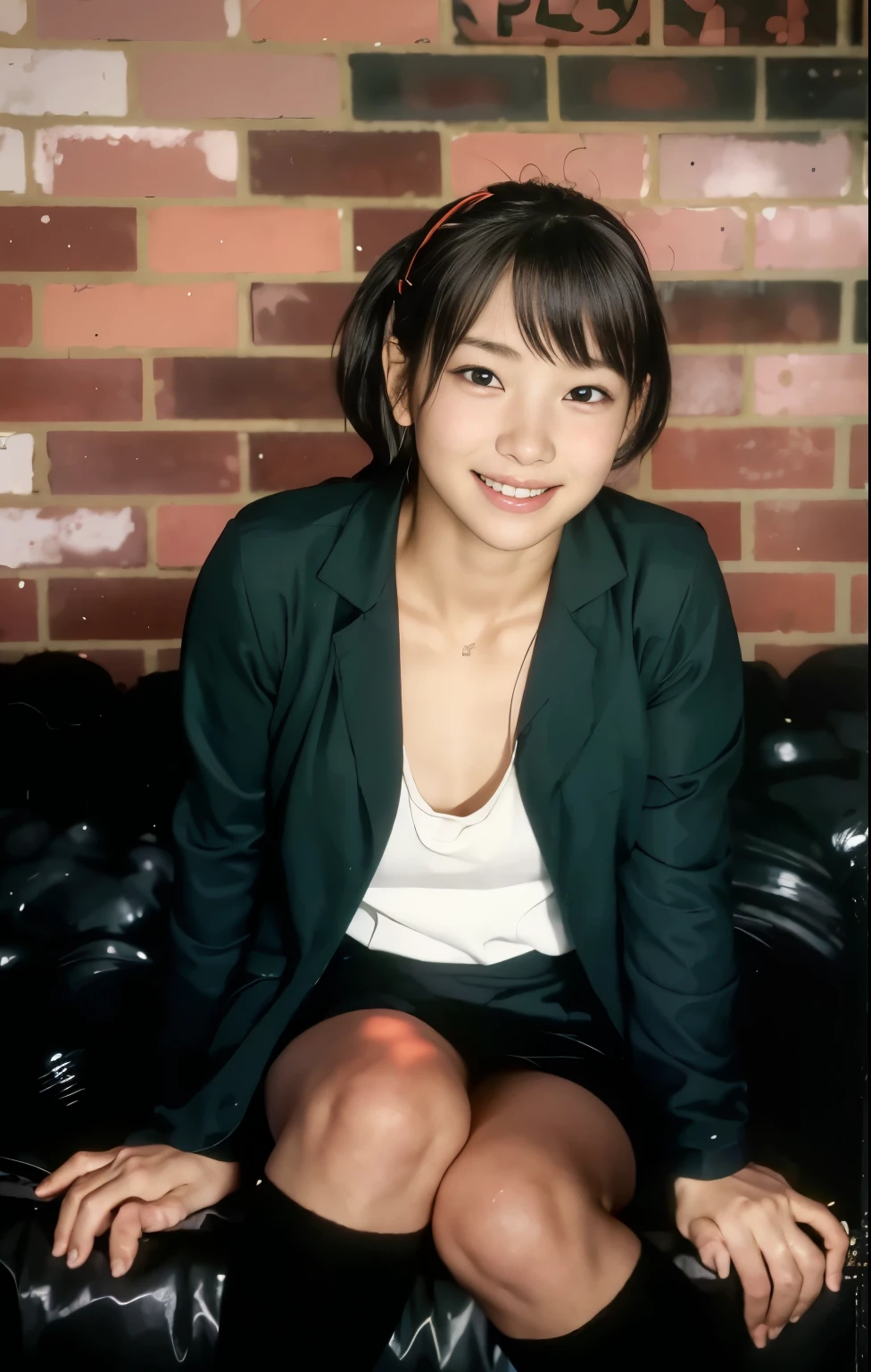 (Best Quality, masterpiece), (Beautiful Japanese Girl), (Freckles:0.6), ponytail, smile, garden, Track and field athlete