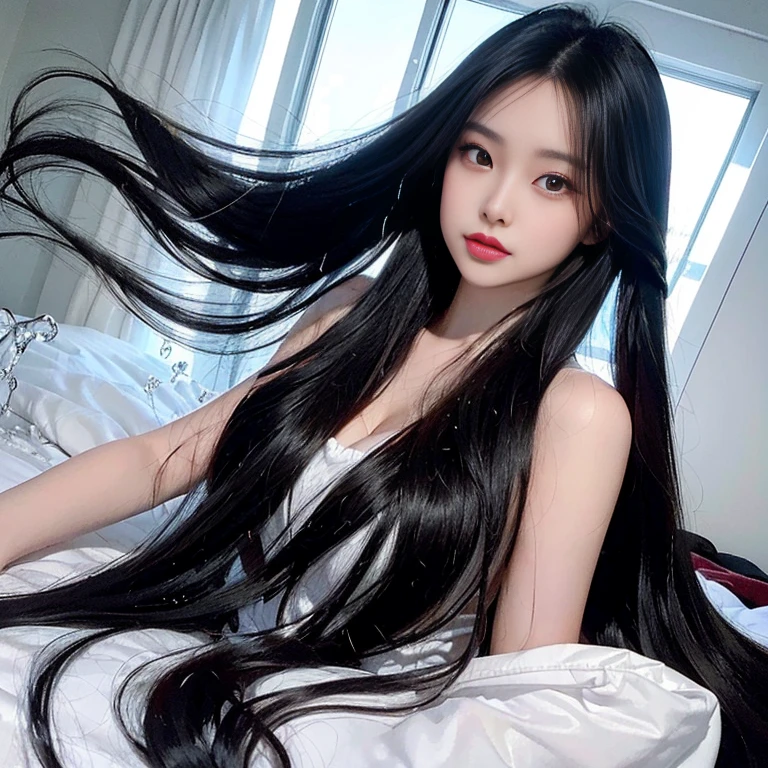 (Best image quality、highest quality、Highest Resolution、Ultra-realistic photos、Full body photo、)1People Girls、Very long black hair, about 10 meters long、Black hair longer than my height、Straight black hair、naked、She is lying down and spreading her long black hair out on the bed.、Boasting long black hair、Showing off her long black hair、Lots of long black hair、My hair is too long and I'm at my wit's end、Maintaining the beauty of my hair is what gives me meaning in life、Don't forget to brush thoroughly every day、I shampoo every day、longest black hair in the world、The whole body is covered in black hair.、Brushing back long black hair、Long black hair is very heavy、My long black hair makes me look beautiful、Beautiful women all over the world admire my long black hair.、She appears in a shampoo commercial、I've never had my hair cut since I was born.、Shiny black hair、My long black hair has been designated a national treasure.、My long black hair covers the whole bed.、Long black hair、My long black hair is worshipped all over the world.、Tied up with long black hair、Hair more beautiful than silk、Binding the body with long black hair、