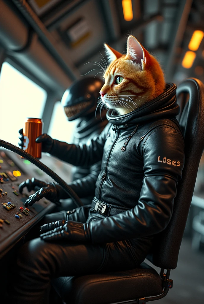 ((A dog sitting in a chair in a spaceship is near the table)), have mug cup, no humans, (fire), (burning building:1.5), (Red hue:1.2),
detailed, masterpiece, <lora:Retro SciFi:0.8>