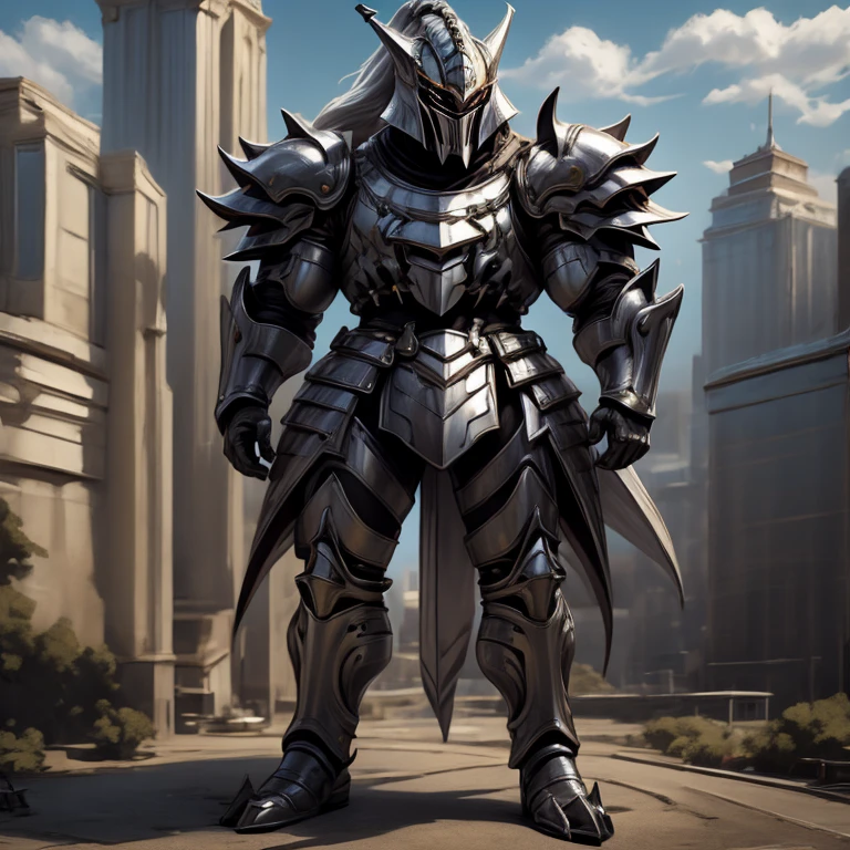 (masterpiece, best quality, 8K, SOLO, FULL BODY.), 1boy,
intricate details.
covered in full silver armor.
Hyunckel with sleek silver armor.
shining silver armor.
white cape.
full plate armor.
heavy metal armor.
no face.
standing over a tiny continent on earth. Realistic Macro Furries.