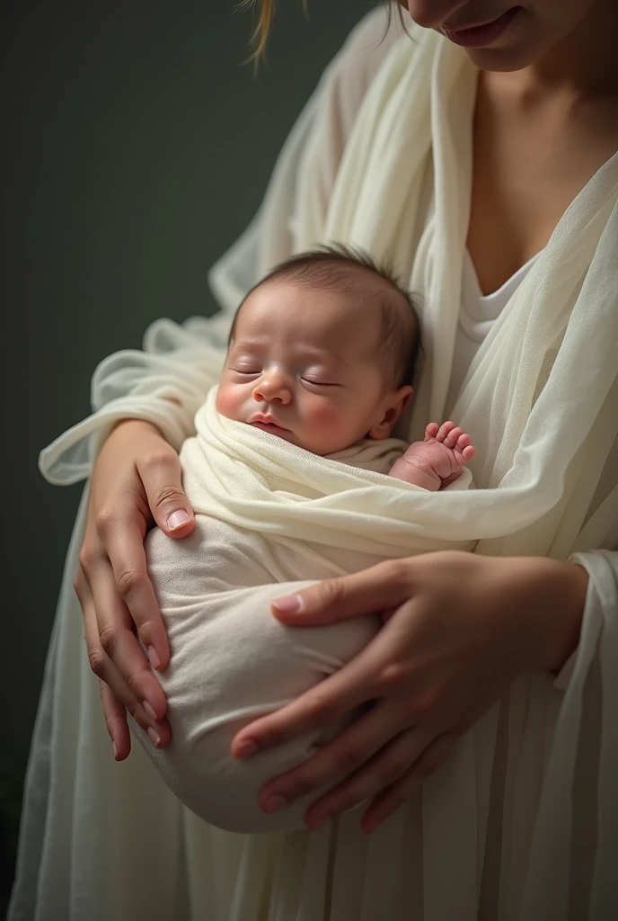 portrait, sleeping baby, fetus, inside womb, rosy face, hd, realistic, cute, baby girl, 8k, uhd, high quality, sharp focus, he composition beautiful rich, and bright