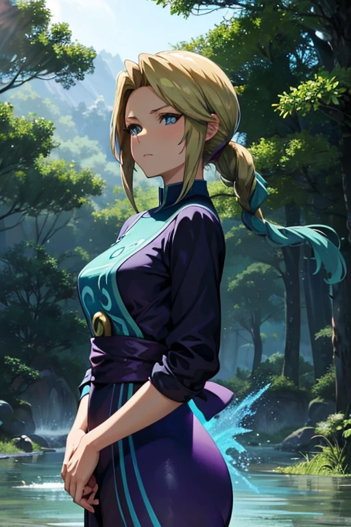 Masterpiece
(woman,The facial expression is accurate,Anime style face,greenish blue eyes )
Group
((((Waterbending Shot))))
((((Anime girl in purple and black outfit standing in front of a forest))))
((((Anime girl in purple and black outfit standing in front of a forest))))
8k(((((Waterbending Shot)))))
((Staring at me))
胸を強調
体の描写しっかり
金髪のwoman