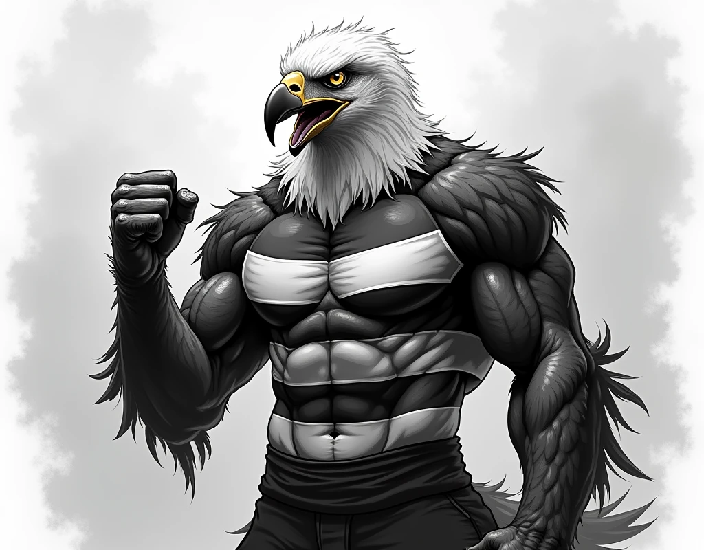 Photo of eagle with muscles in anime format (cartoon) --auto --s2