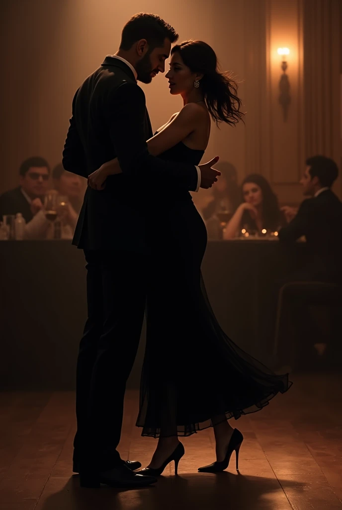 beautiful couple in a jazz club at the 50s
the man is smoking and the girl is singing 