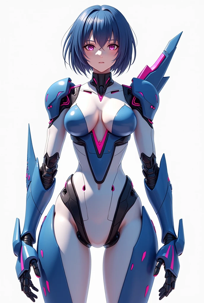 A sexy robot femboy in high heels, robot skin, penis